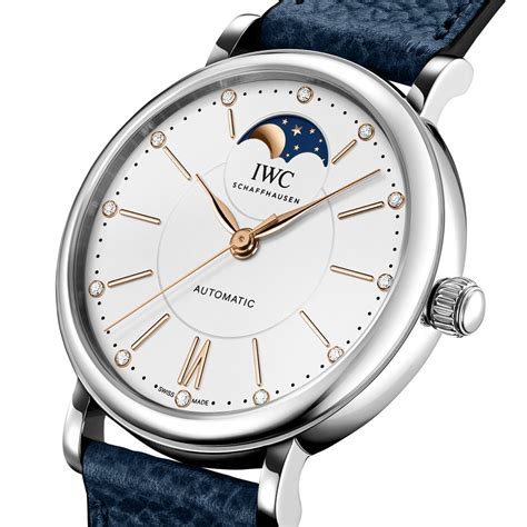 iwc portofino moonphase blue|iwc portofino automatic moonphase.